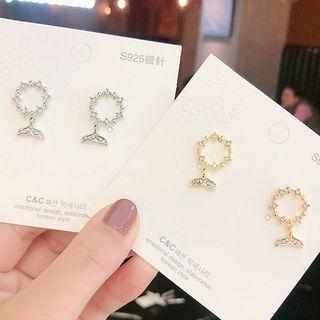 Mermaid Tail Rhinestone Alloy Dangle Earring