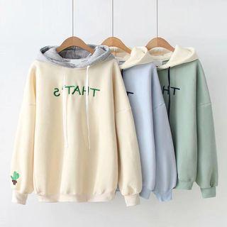 Cactus Embroidered Lettering Hoodie