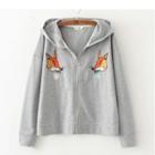 Fox Embroidered Hooded Jacket