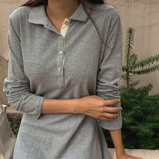 Tie-waist Long Polo Dress