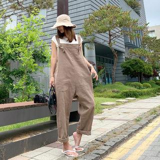 Tie-strap Linen Jumper Pants