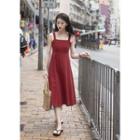 Sleeveless Buttoned Back A-line Dress