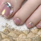 Embellished Faux Toe Nail Tips J-112 - Purple - One Size