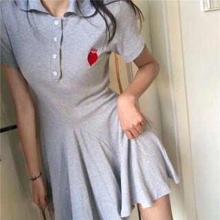 Heart Printed Mini Dress