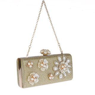 Flower Faux Pearl Clutch