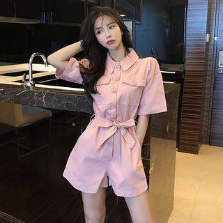 Short-sleeve Loose-fit Jumper Pants