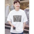 Tag-detail Printed T-shirt (5 Designs)