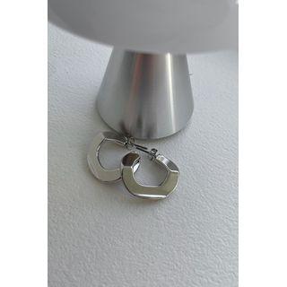 Folded Chunky Hoop Earring Silver - One Size