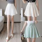 High-waist Drawstring Pleated Skirt