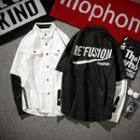 Mock Two Piece Lettering Shirt