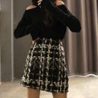 Sweater / Tweed Mini Fitted Skirt