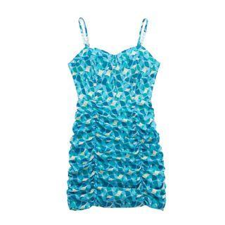 Spaghetti Strap Retro Print Mini Bodycon Dress