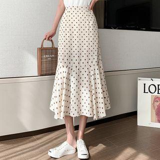 High-waist Dotted Midi Mermaid Skirt