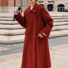 Buttoned-side Loose-fit Long Coat