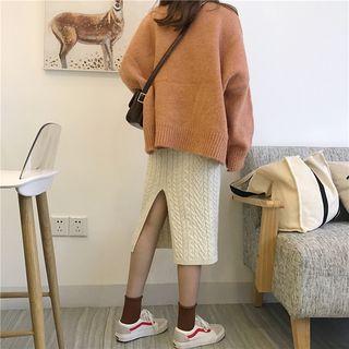 Slit Back Knit Skirt