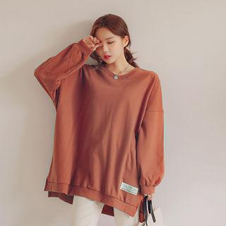 Patch Dip-back Oversized Sweatshirt