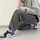 Gingham Drawstring Harem Pants