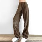 High Waist Cross Print Loose Fit Pants
