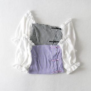 Chiffon Sleeve Mesh Blouse