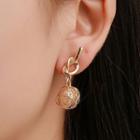 Woven Ball Faux Pearl Drop Earring 1 Pair - Wg0-0022 - 01 Kc Gold - One Size