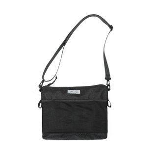 Mesh Panel Nylon Crossbody Bag Black - One Size