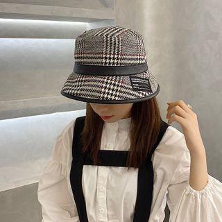 Applique Houndstooth Bucket Hat