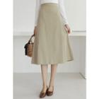 Zip-back Midi A-line Skirt