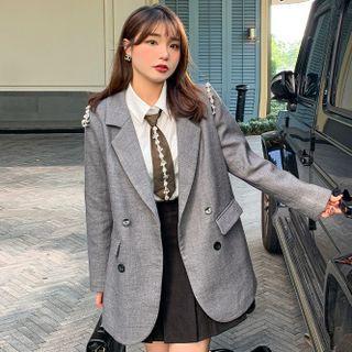 Beaded Double-breasted Blazer