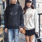 Mock-neck Embroidered Couple Matching Sweater