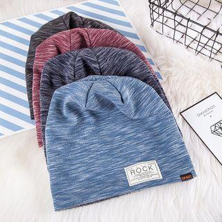 Fleece-lining Applique Knit Hat
