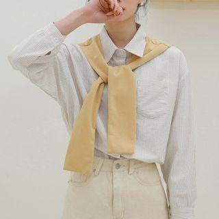 Mock Two-piece Shirt Light Yellow - One Size