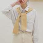 Mock Two-piece Shirt Light Yellow - One Size