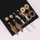 Set Of 4: Earring (various Designs) 01 - 10386 - Set - Gold - One Size