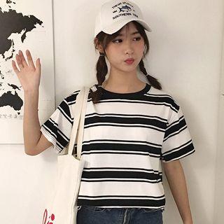 Striped Short-sleeve T-shirt Random - One Size