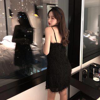 Furry Sleeveless Dress Dress - As Figure - One Size