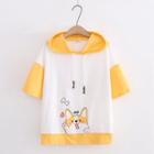 Hood Short-sleeve Print T-shirt