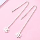 Snowflake Drop 925 Sterling Silver Earring 1 Pair - Silver - One Size