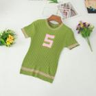 Short-sleeve Number 5 Knit Top