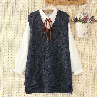 Melange Chunky Knit Sweater Vest