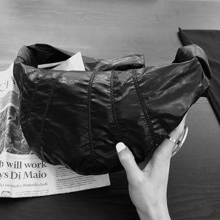 Couple Matching Faux Leather Sling Bag Black - One Size