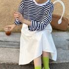 Long-sleeve Striped Loose-fit T-shirt As Figure - One Size