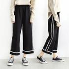 Wide-leg Contrast-trim Cropped Pants
