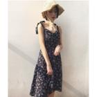 Floral Strappy A-line Chiffon Dress