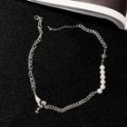 Alloy Faux Pearl Necklace 1 Pc - Silver - One Size