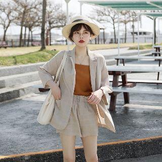 Set: One-button Blazer + Shorts