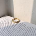 925 Sterling Silver Braid Open Ring K605 - Open Ring - Gold - One Size