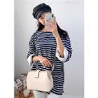 Tall Size Color-block Boxy Striped T-shirt