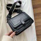 Wide Strap Flap Crossbody Bag