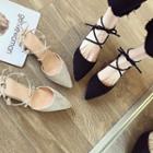 Velvet Low-heel Sandals
