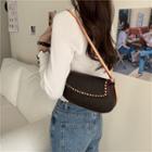 Contrast Strap Flap Crossbody Bag Brown - One Size